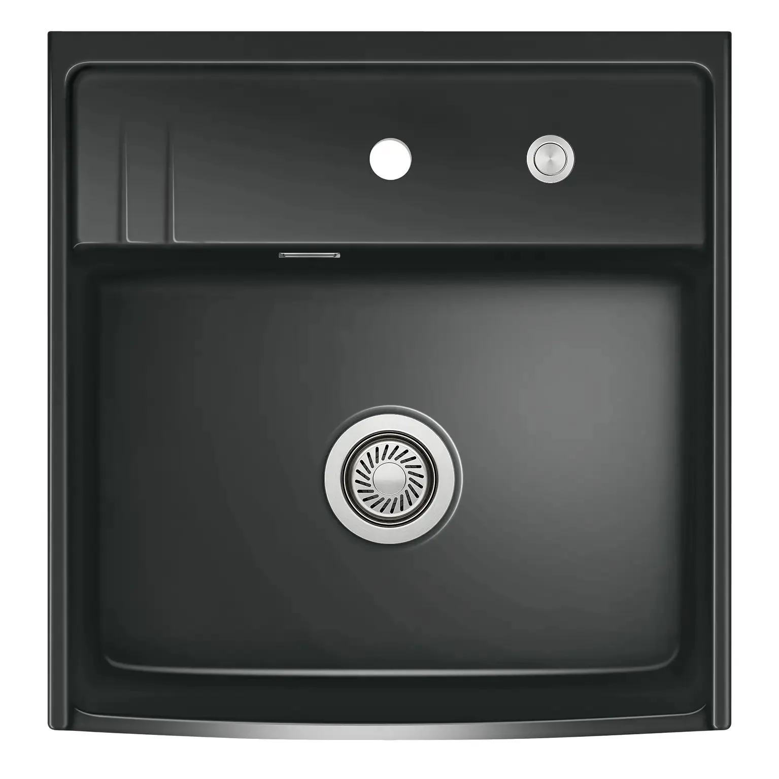 Systemceram Kentro 60 zlewozmywak ceramiczny, Nero, korek manualny