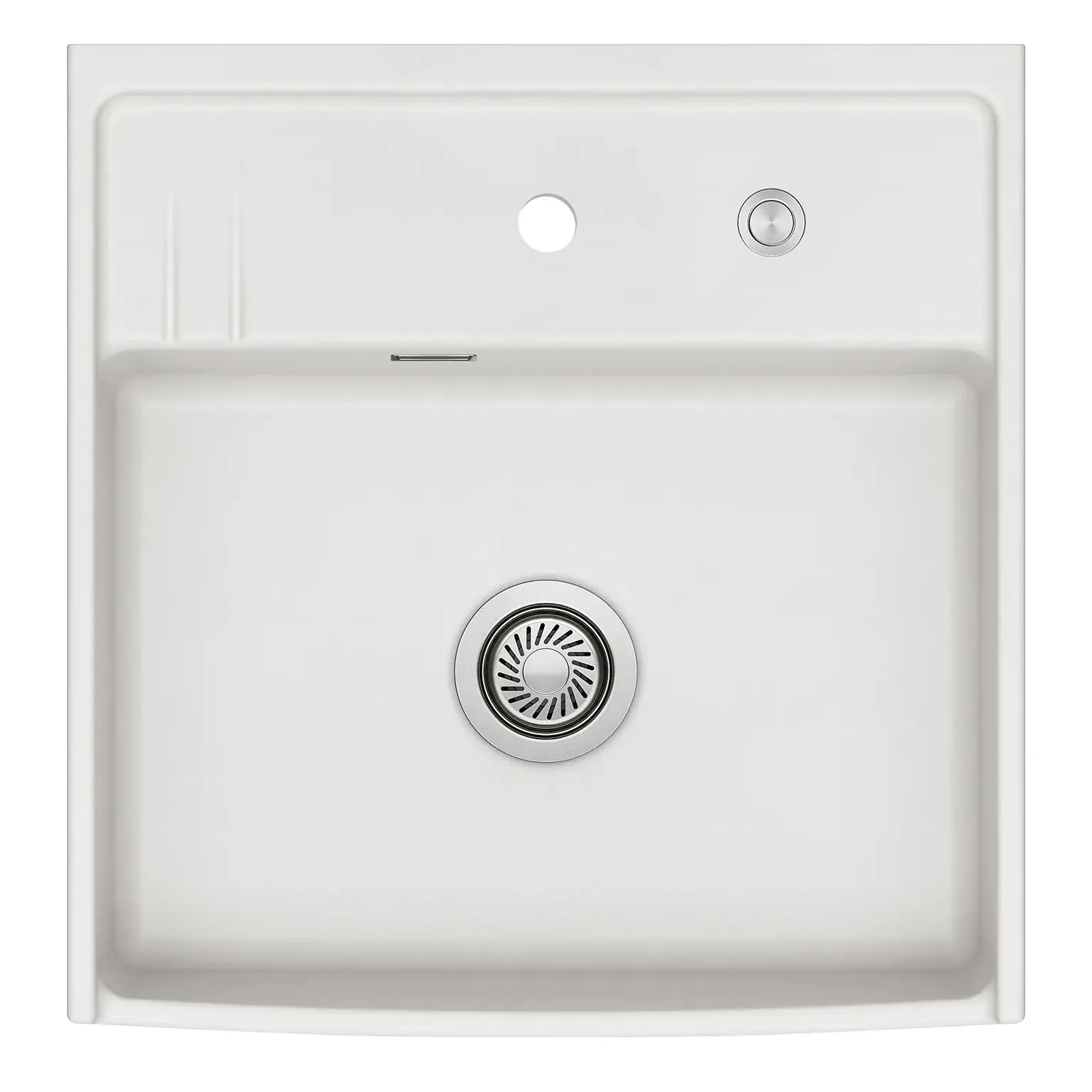 Systemceram Kentro 60 zlewozmywak ceramiczny, Satin, korek manualny