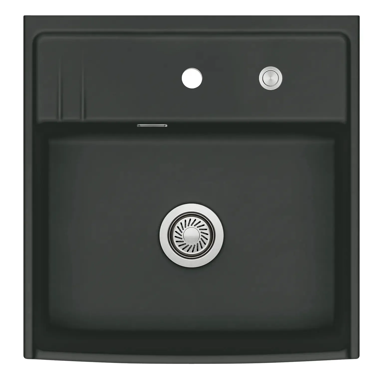 Systemceram Kentro 60 zlewozmywak ceramiczny, Nigra, korek manualny