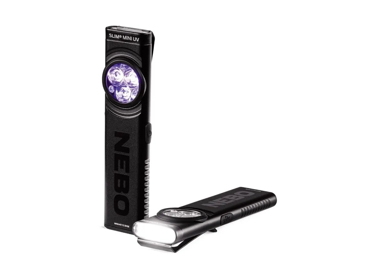 NEBO SLIM MINI UV 2-IN-1 akumulatorowa latarka 150 Lumen NE1005-G