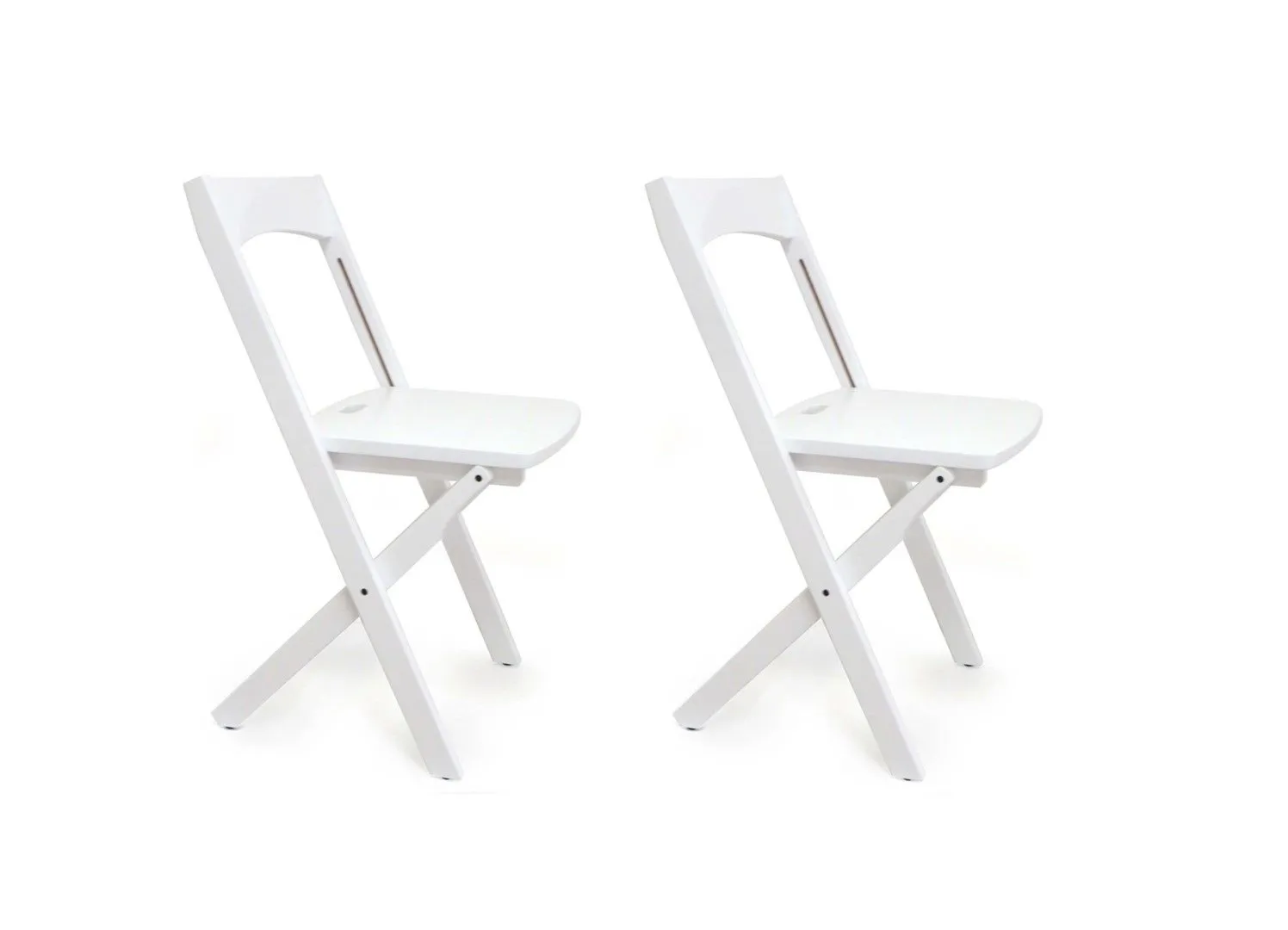ARREDAMENTI DIANA Zestaw 2 składanych krzeseł - 45 x 40 cm, biały