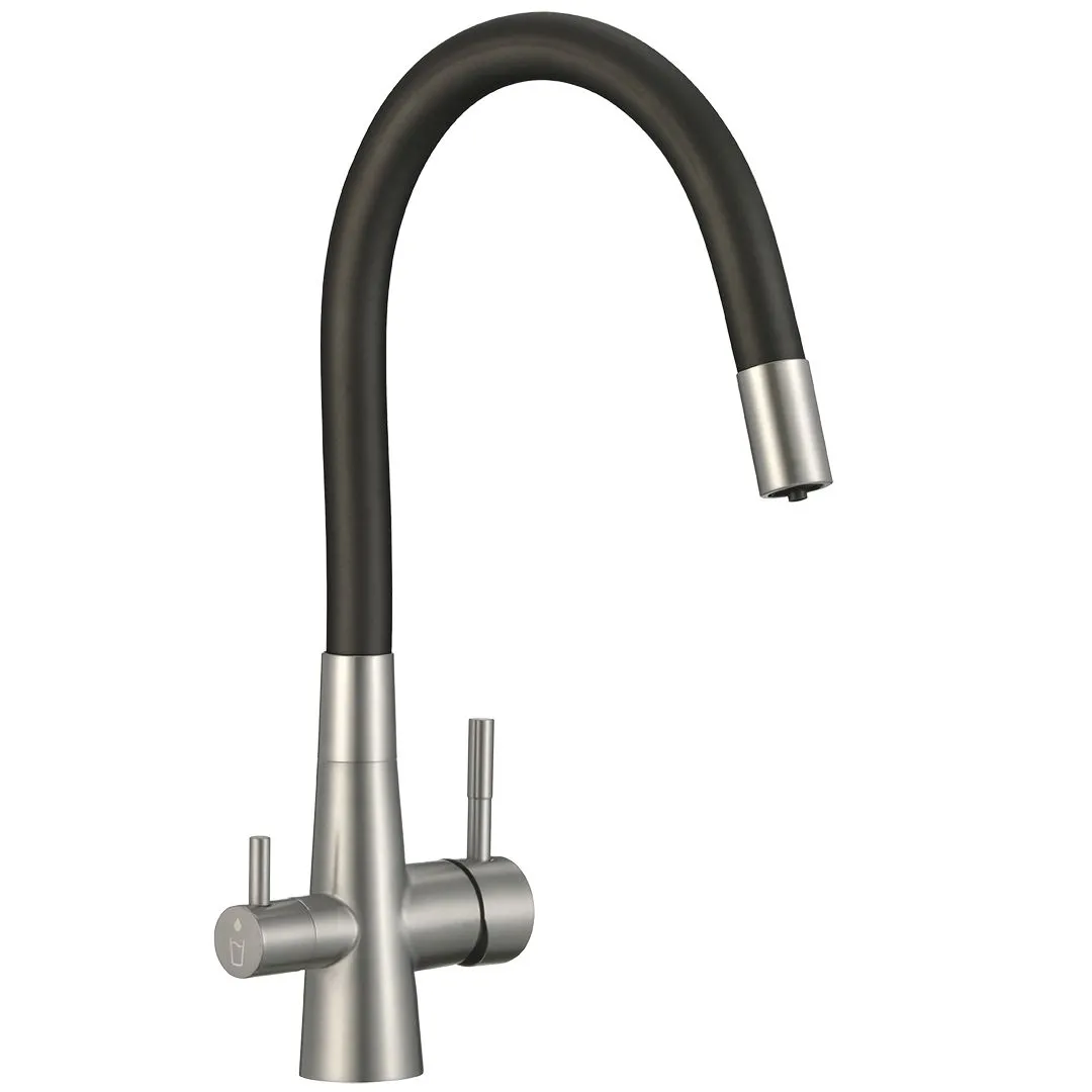 LAVEO Riveco - bateria zlewozmywakowa z elastyczną wylewką z podłączeniem do filtra wody