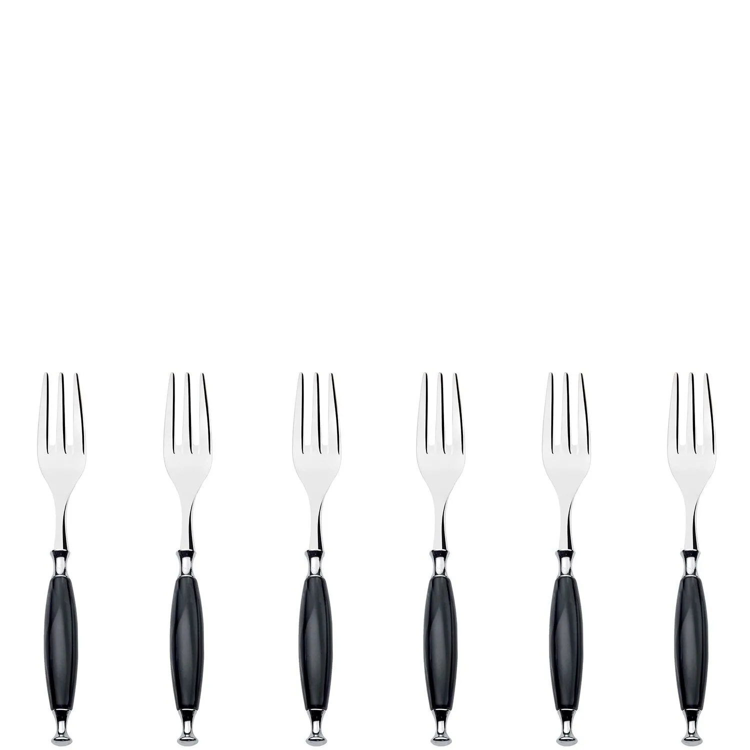 COUNTRY Czarny - zestaw 6 widelczyków do ciasta w pudełku