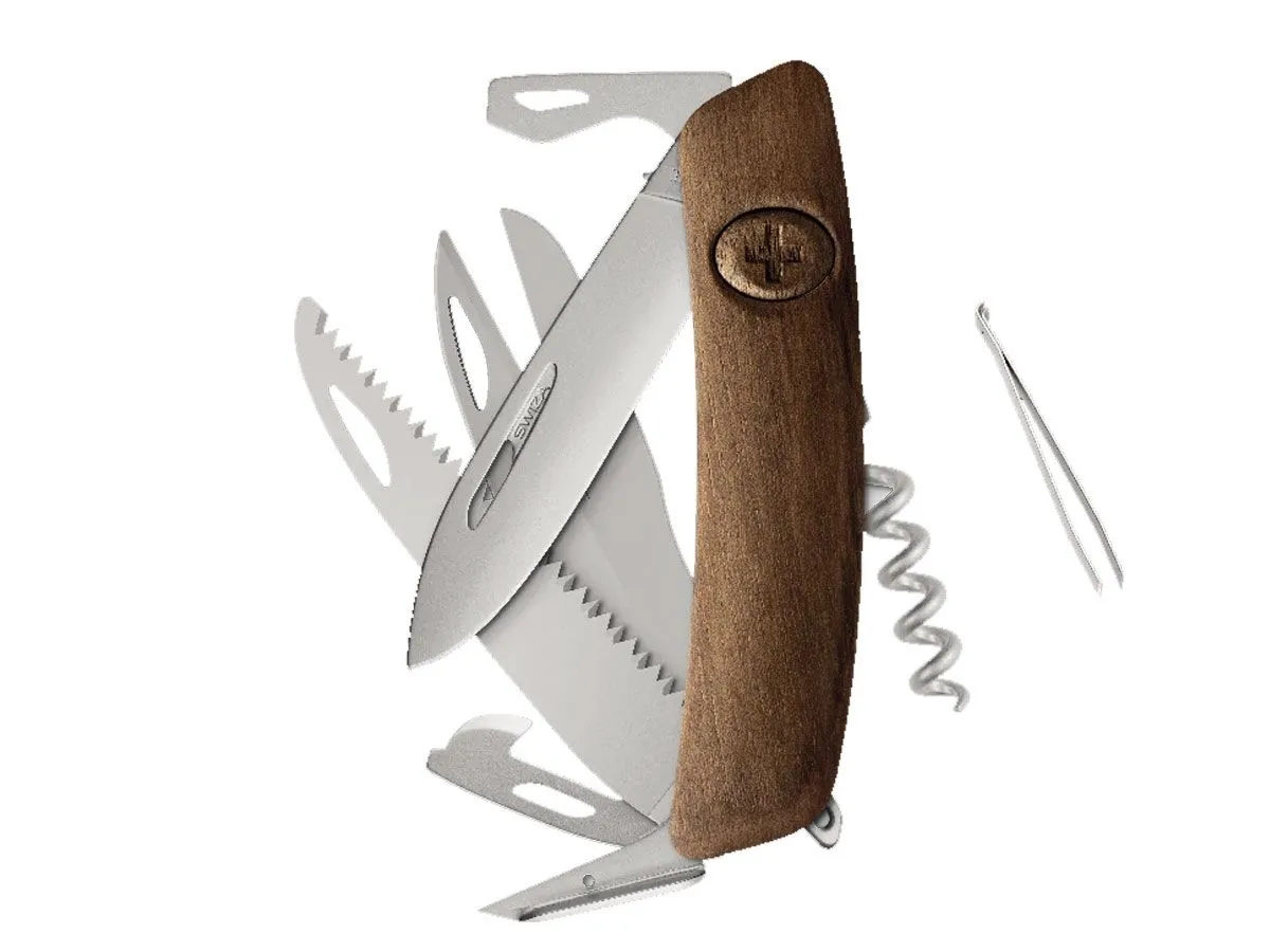 Swiza D09R AM SAW & SCISSORS Wood Walnut (KNR.0136.6300)