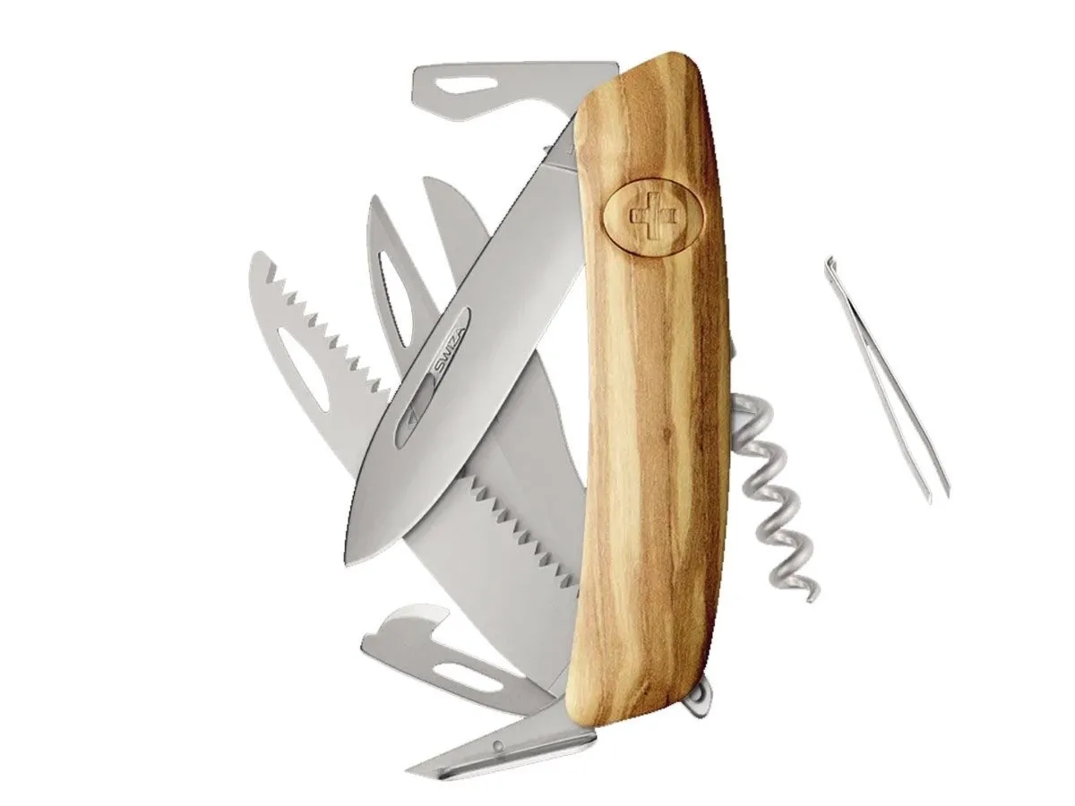 Swiza D09R AM SAW & SCISSORS Wood Olive (KNR.0136.6310)