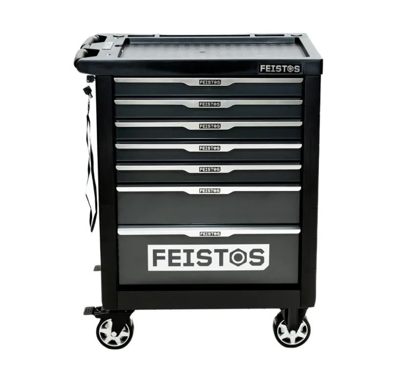 FEISTOS Mento 1 Wózek warsztatowy wyposażony w 158 części Czarny Wymiary: 47x77x96 cm