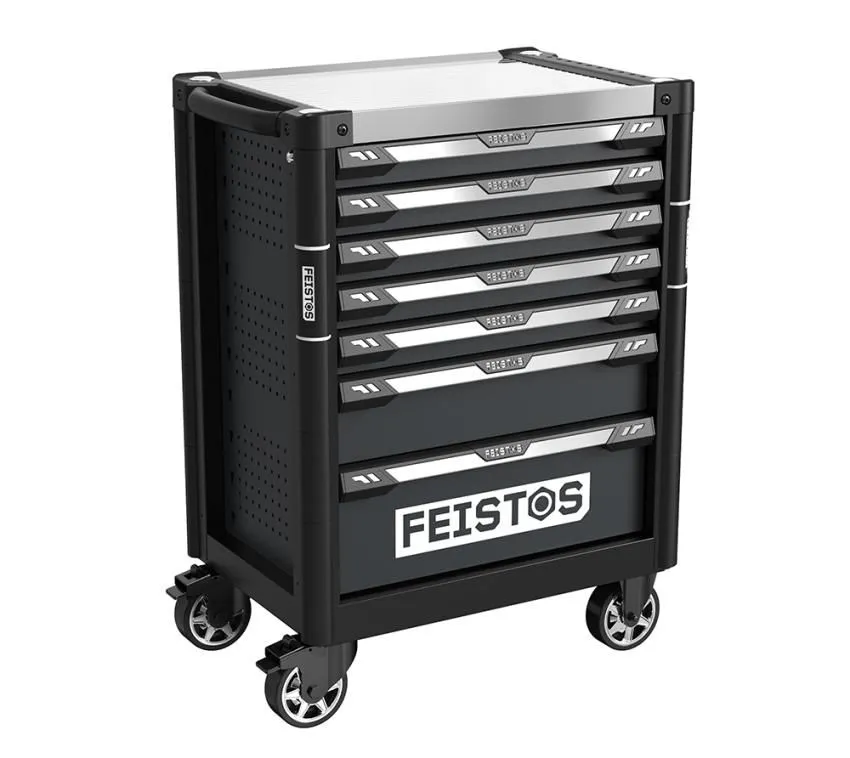FEISTO Mento 3 Wózek warsztatowy wyposażony w 158 części Czarny Wymiary: 73x48x97 cm