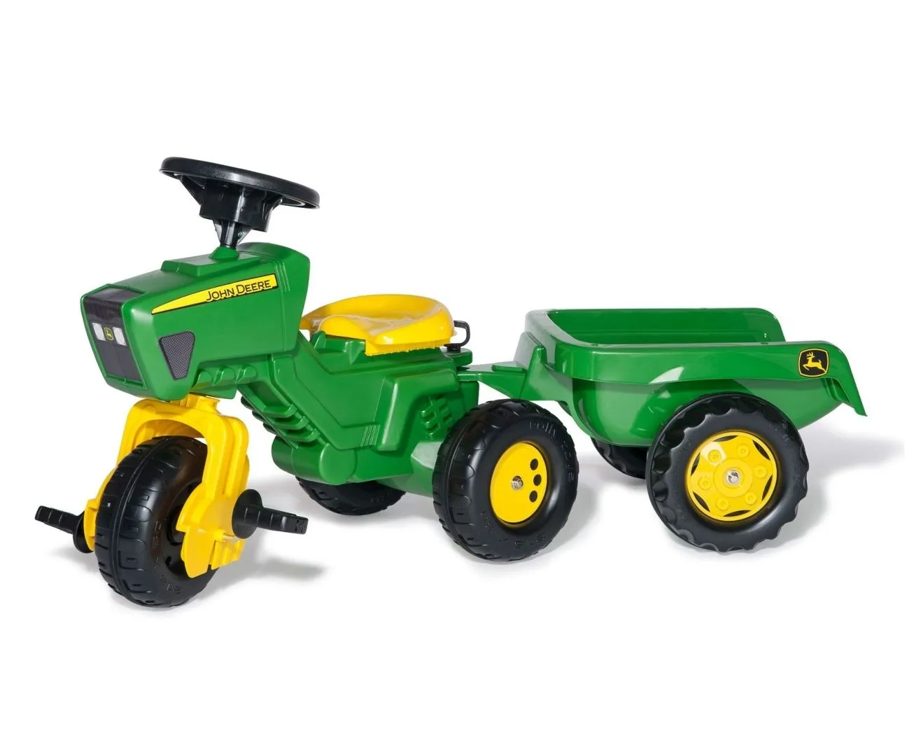 Rolly Toys 052769 Traktor Rolly-Kid John Deere 3-Kołowy z Przyczepą