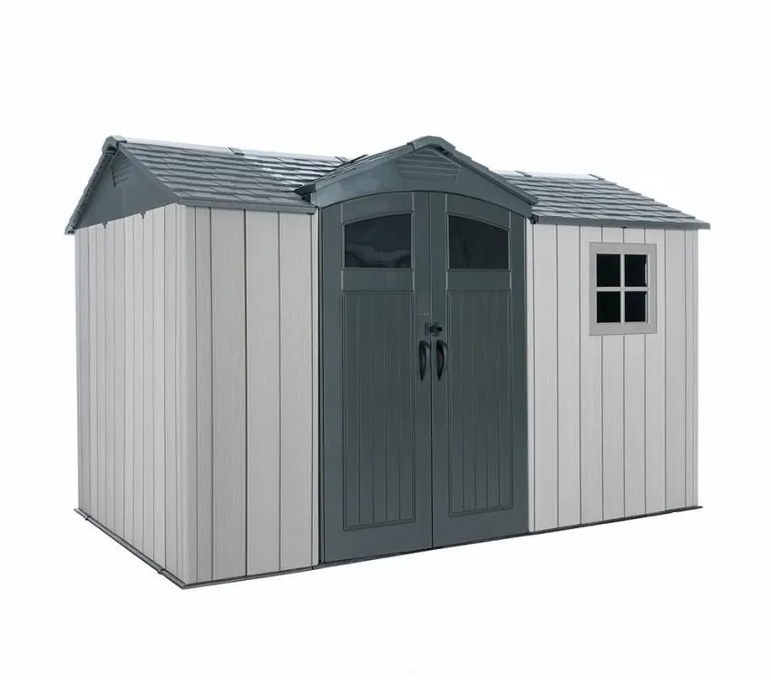 Lifetime Plastikowy domek na narzędzia Pluto | Szopa na narzędzia z podłogą | Szary | 206x350x225 cm