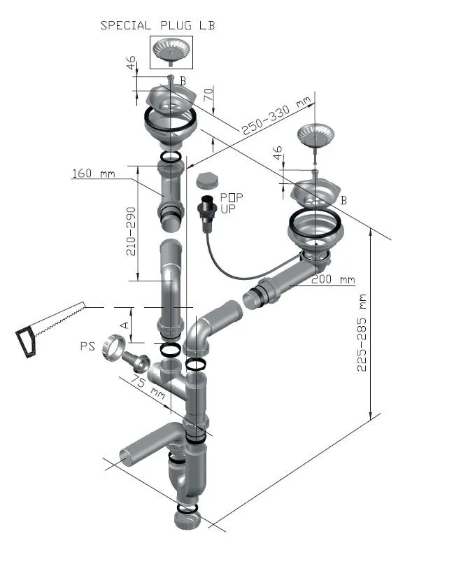 Alveus SYFON Fi 114 podwójny POP UP SENSUAL 1104729