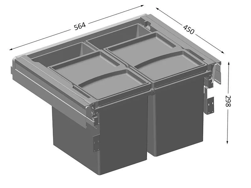 Alveus ALBIO 50 (2x1L + 2x17L) sortownik odpadów z prowadnicami