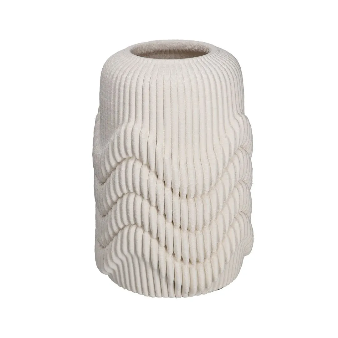 RITUALI DOMESTICI LINO Biały wazon 29.5 x 20 cm