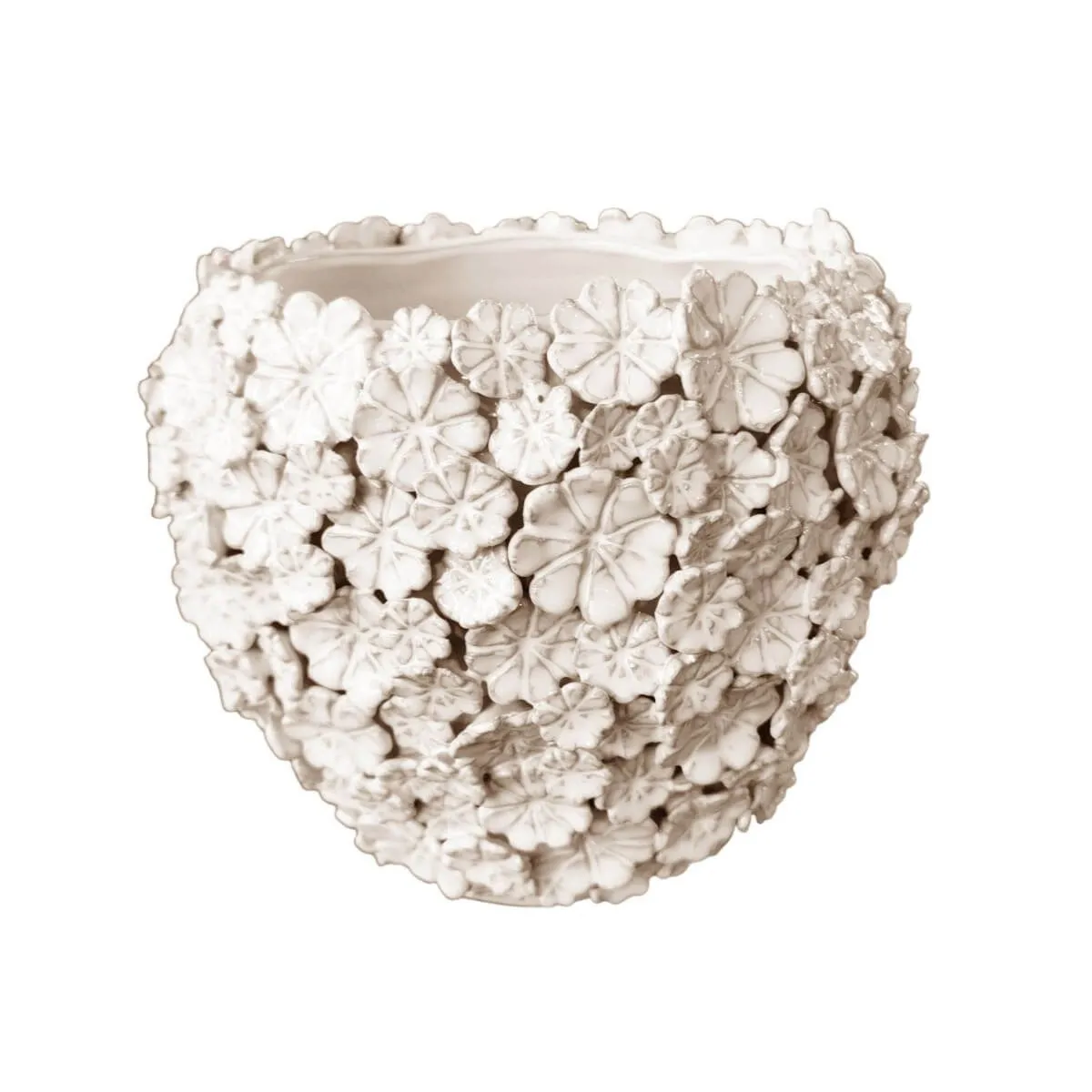 RITUALI DOMESTICI FIORINFIORELLO Osłonka na doniczkę L biała