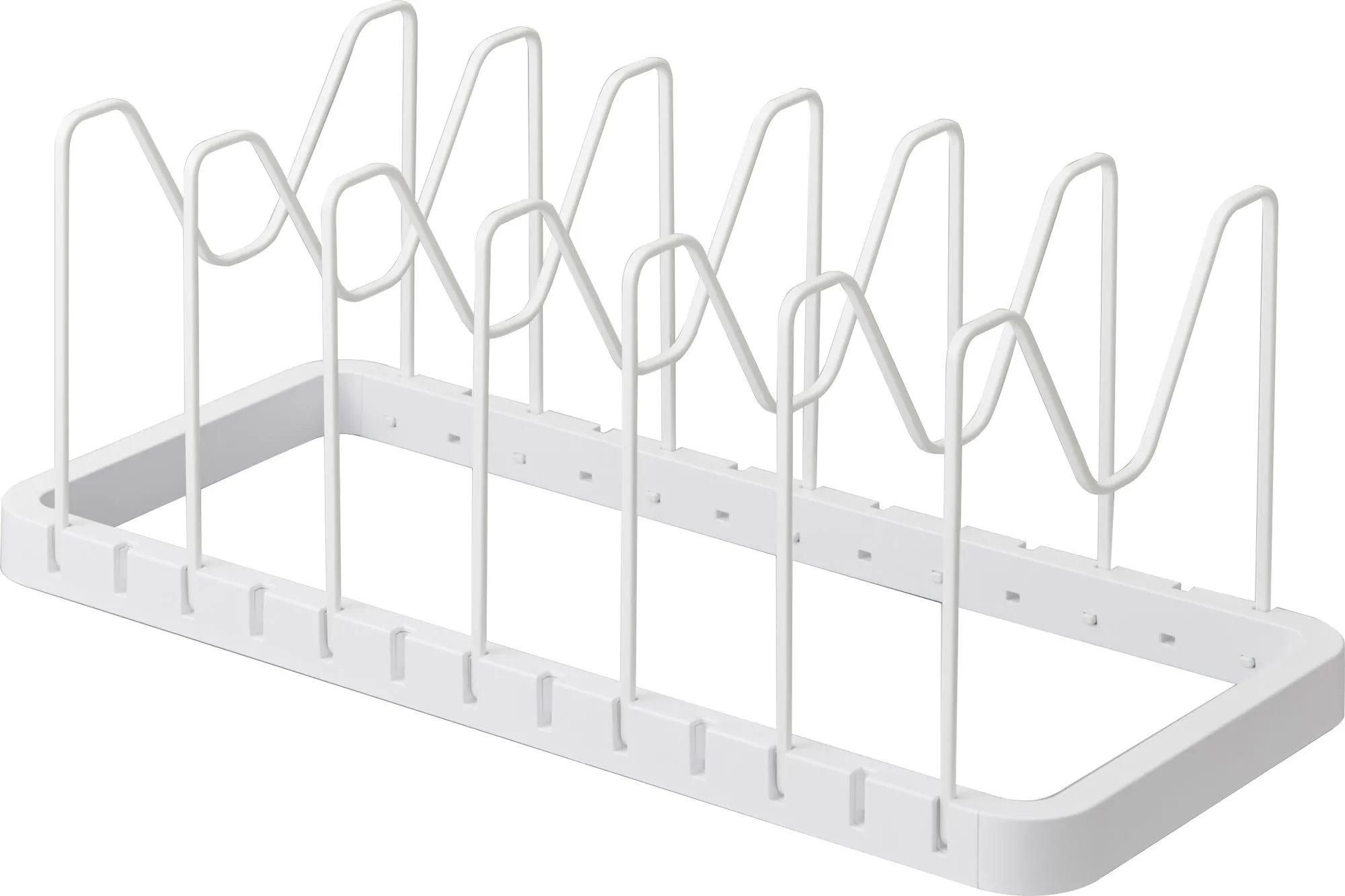 Stojak regulowany na pokrywki i patelnie biały