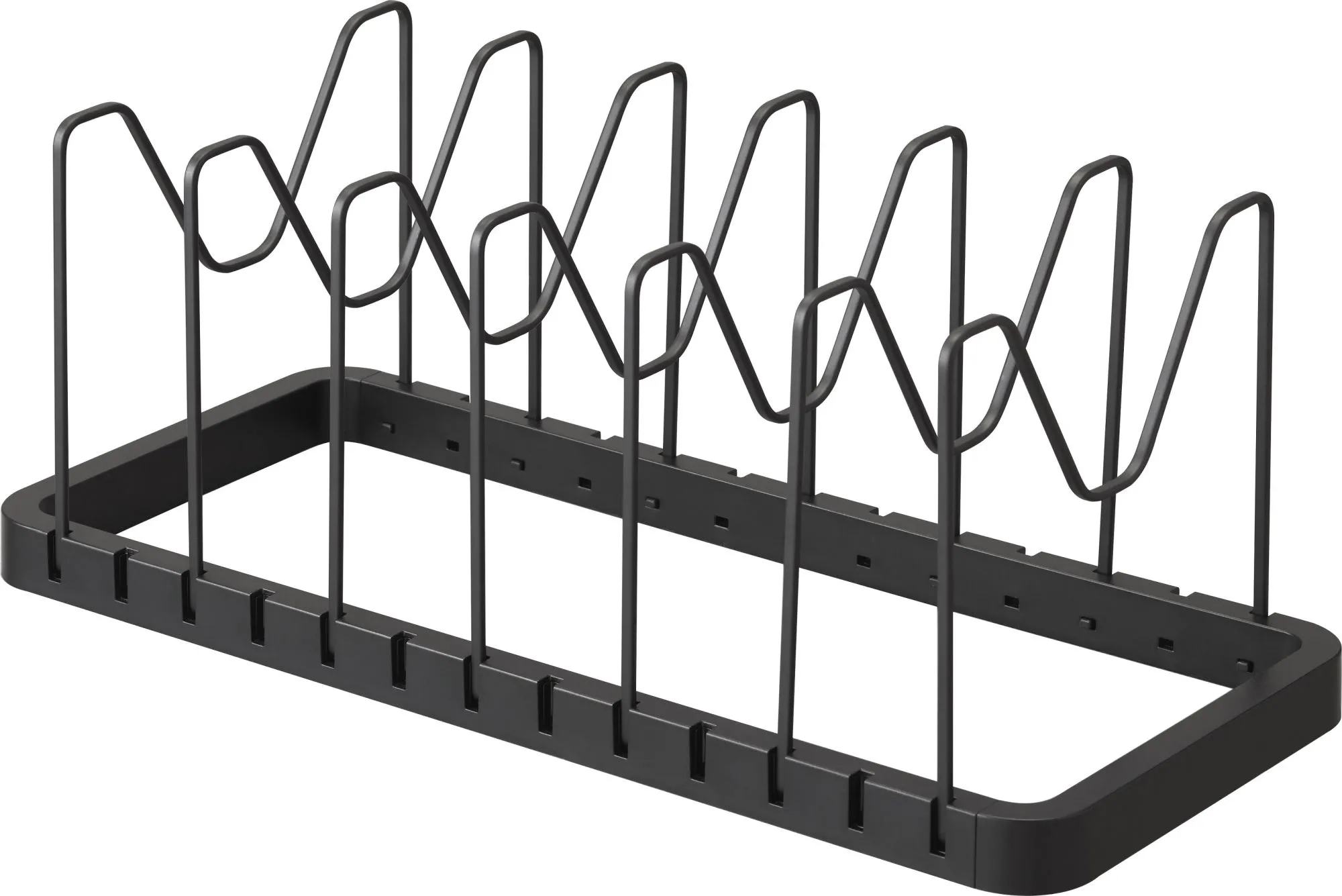 Stojak regulowany na pokrywki i patelnie czarny