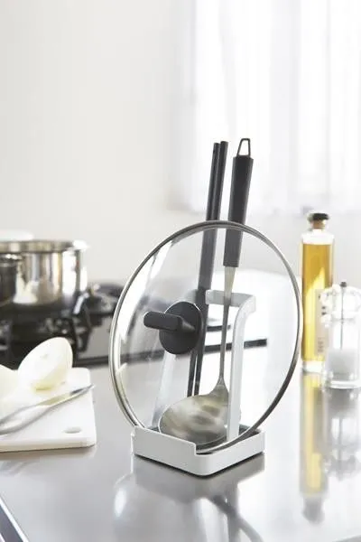 Stojak na łyżkę i pokrywkę Tower biały