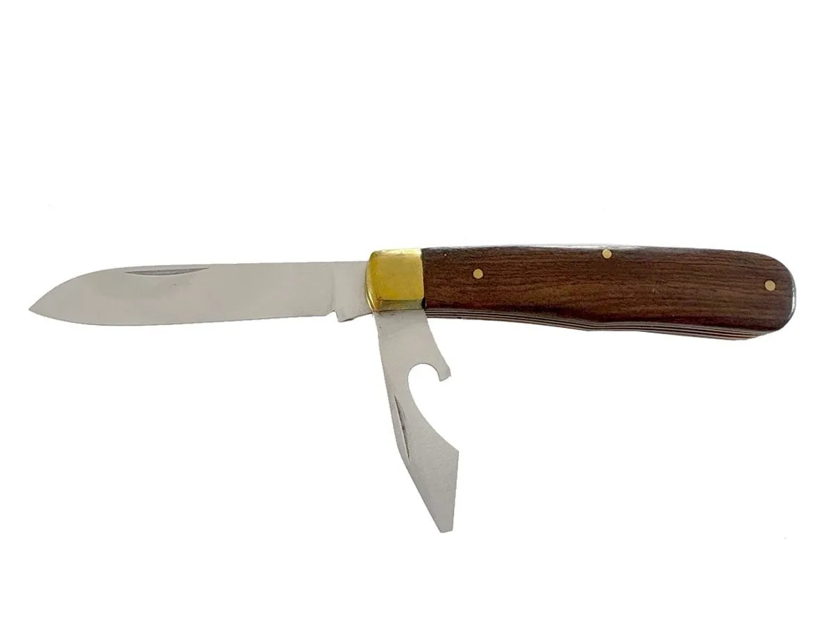 FOLDING WOOD HANDLE 2 BLADES