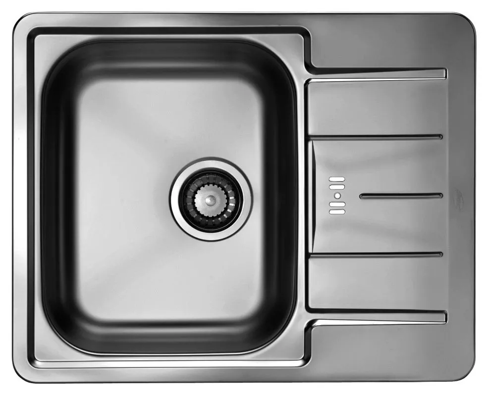 Alveus Monarch LINE 60 ANTRACYT 61,5x50 1K zlew wpuszczany z odpływem zatyczkowym fi114 z syfonem