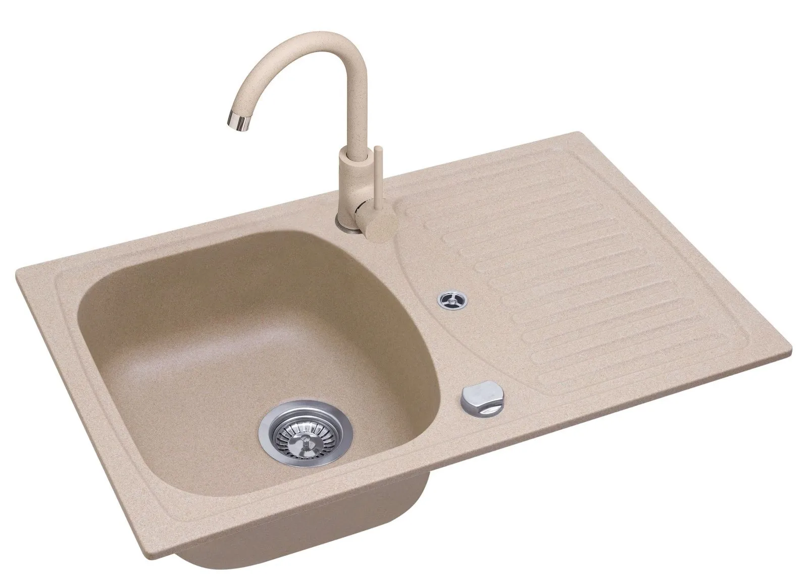 Alveus Record 30 Granital, kolor 55 beżowy melanż, syfon POP-UP + Bateria  kol 55