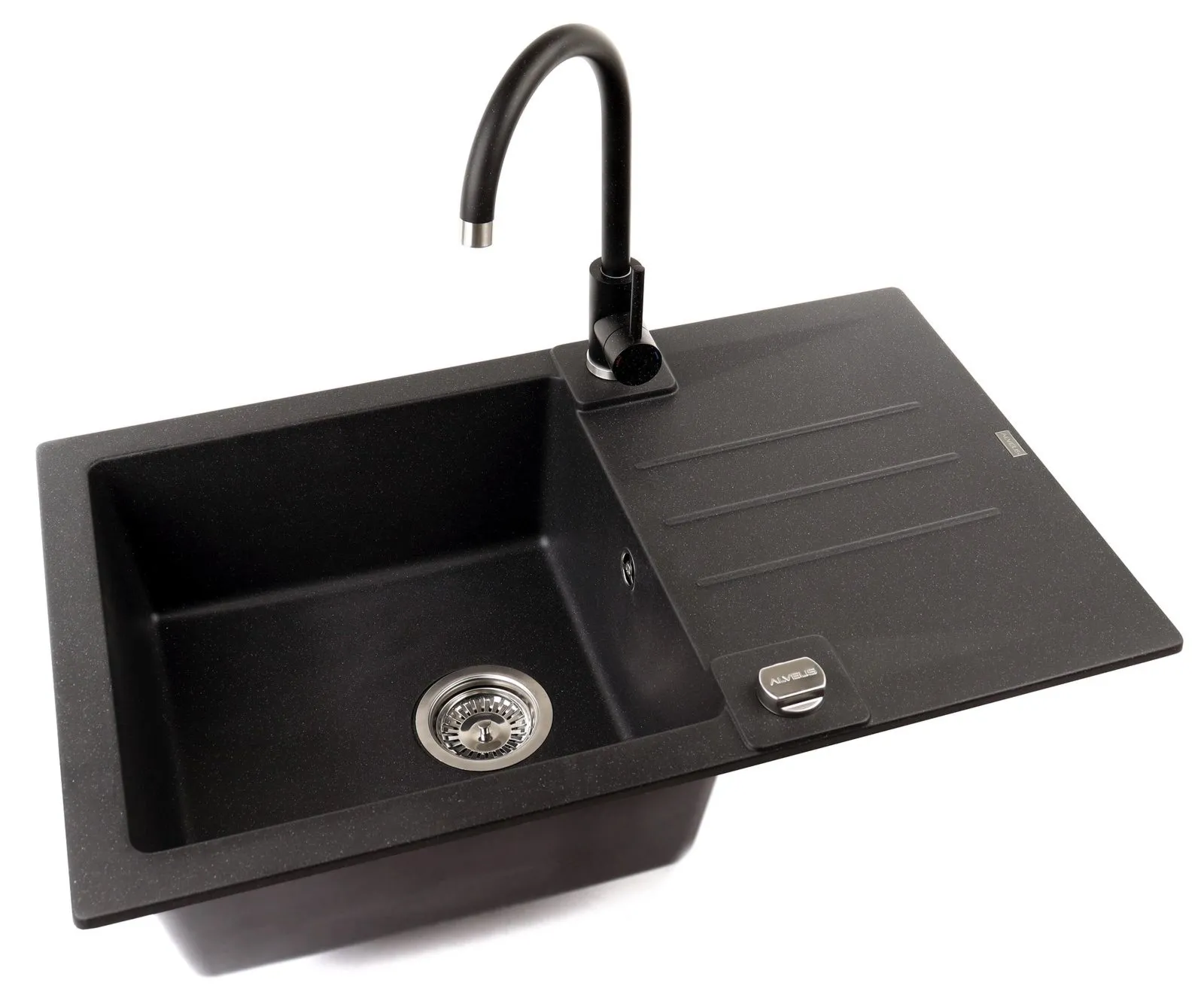 Alveus ROCK 130 Granital kolor 91 czerń, syfon  + bateria  kolor  91