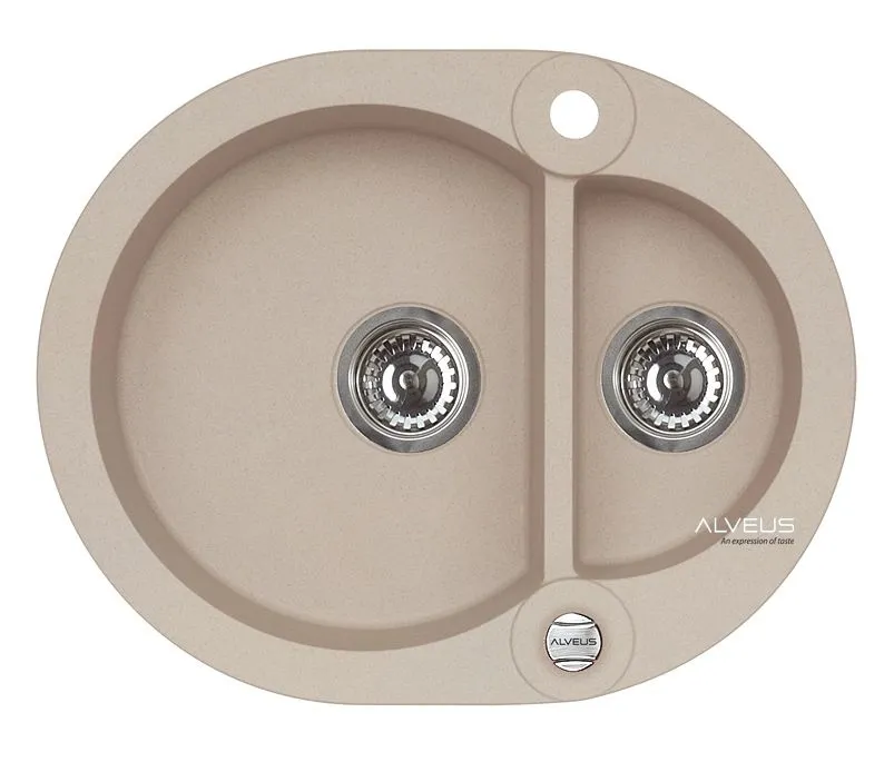 Alveus ROLL 80 kol. 22 piasek (59,5x47,5) zlew Granital 1,5kom. z syfonem POP-UP