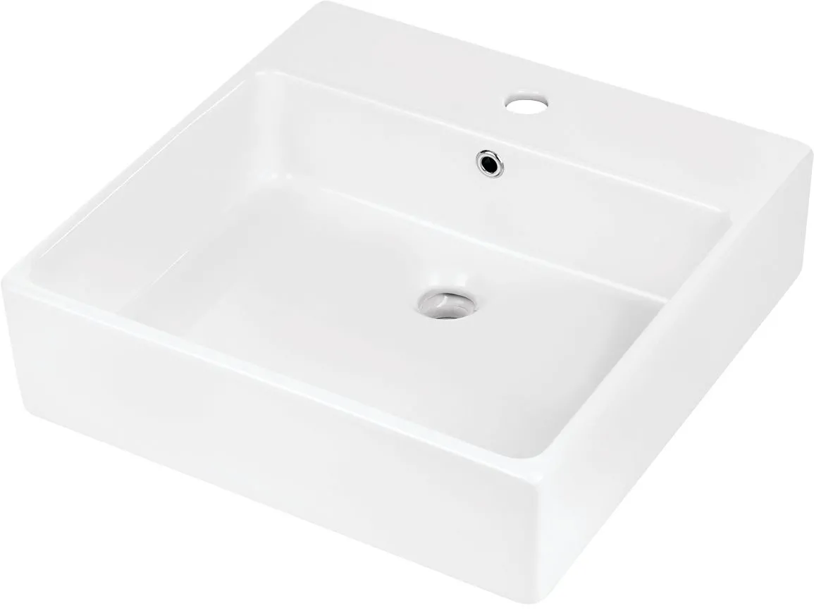 Deante Umywalka ceramiczna nablatowa/ścienna z miejscem na baterię - 50x50 cm