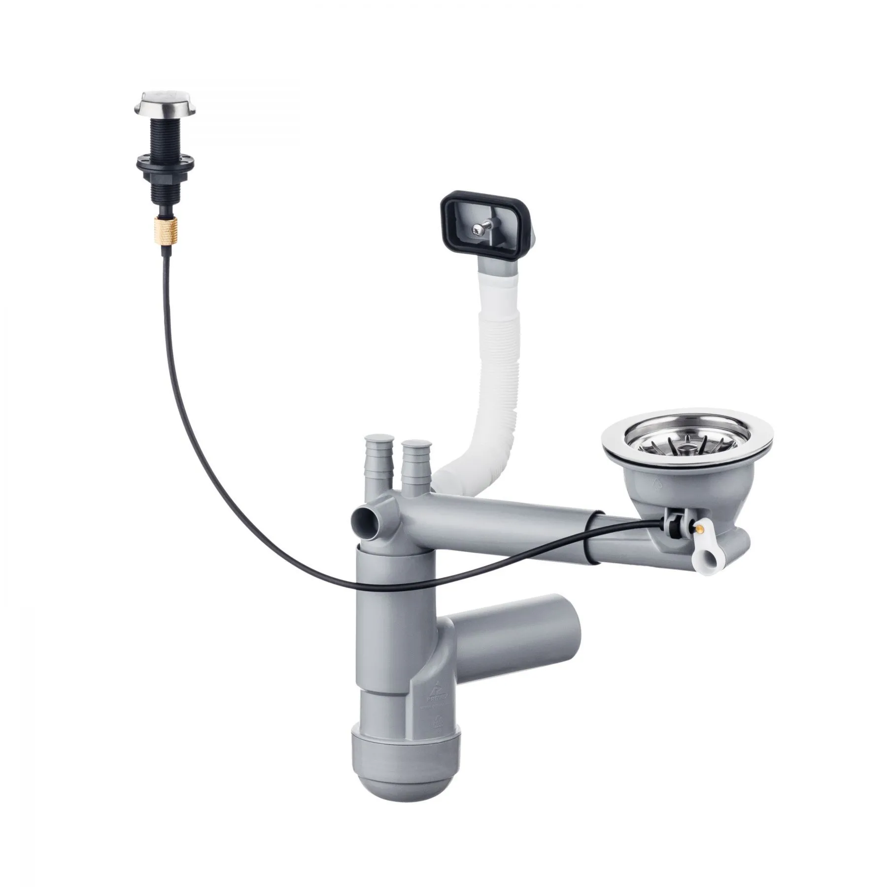 Deante Syfon do zlewozmywaka stalowego 1-komorowego - Space-Saver