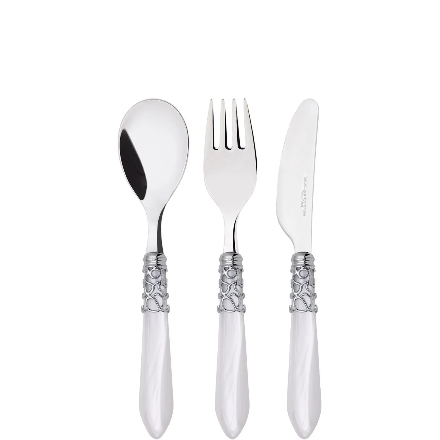 MELODIA - zestaw sztućców dla dziecka - biały