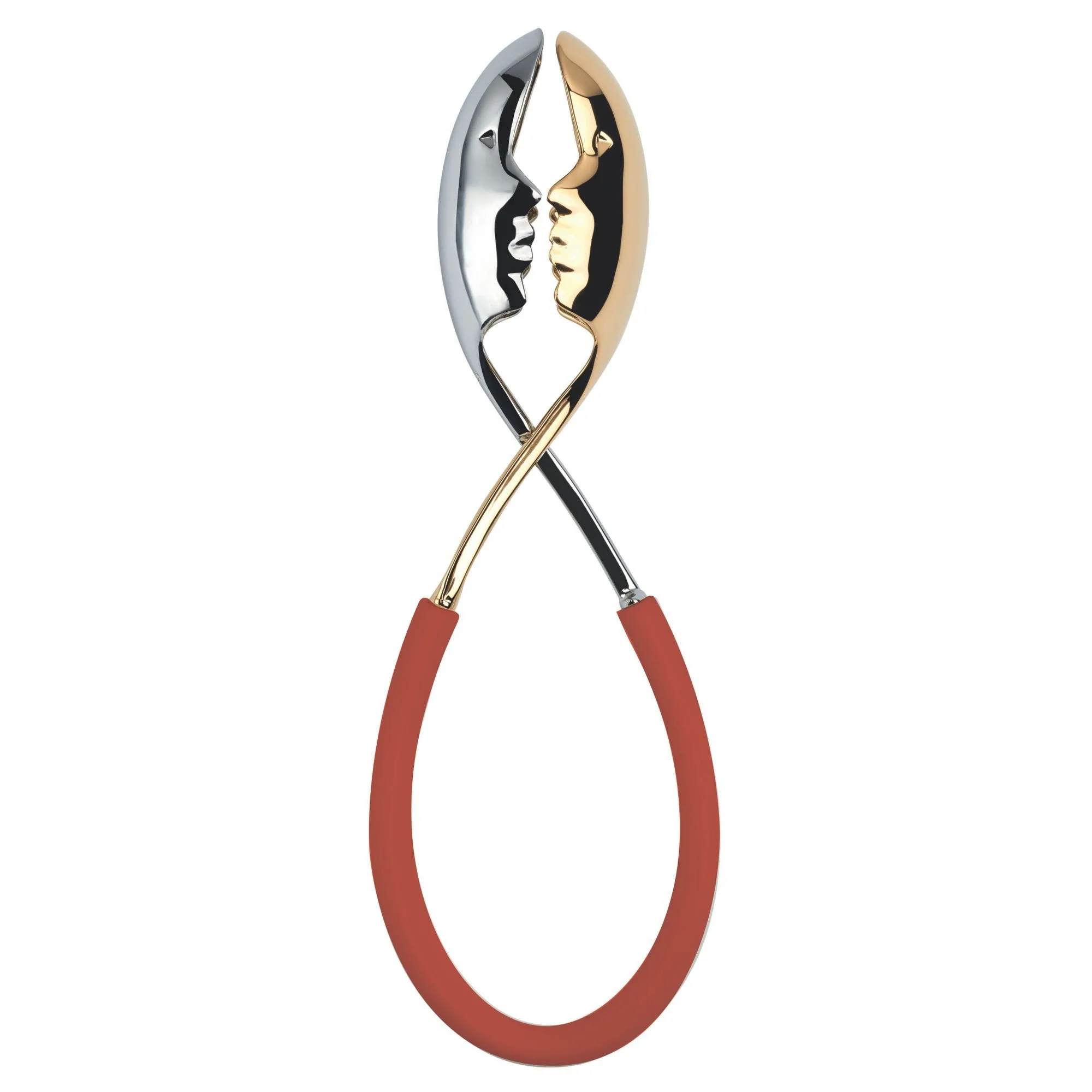 MOLLA KISS Szczypce do sałatek - czerwone ze złotem 24 karaty