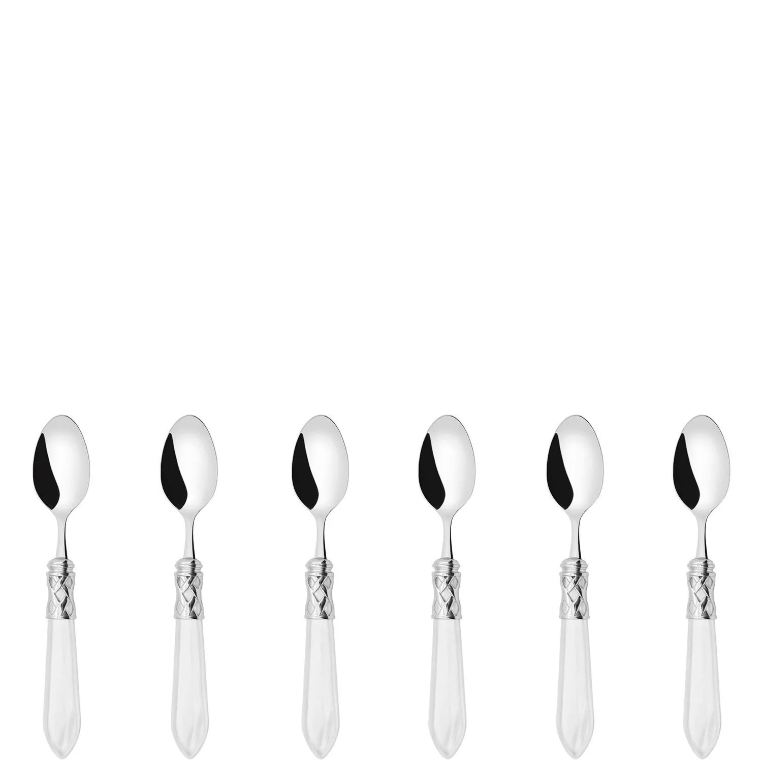 ALADDIN Biały - zestaw 6 łyżeczek do kawy w pudełku