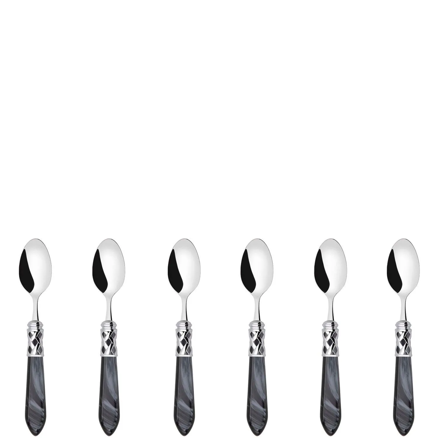 ALADDIN Czarny - zestaw 6 łyżeczek do kawy w pudełku