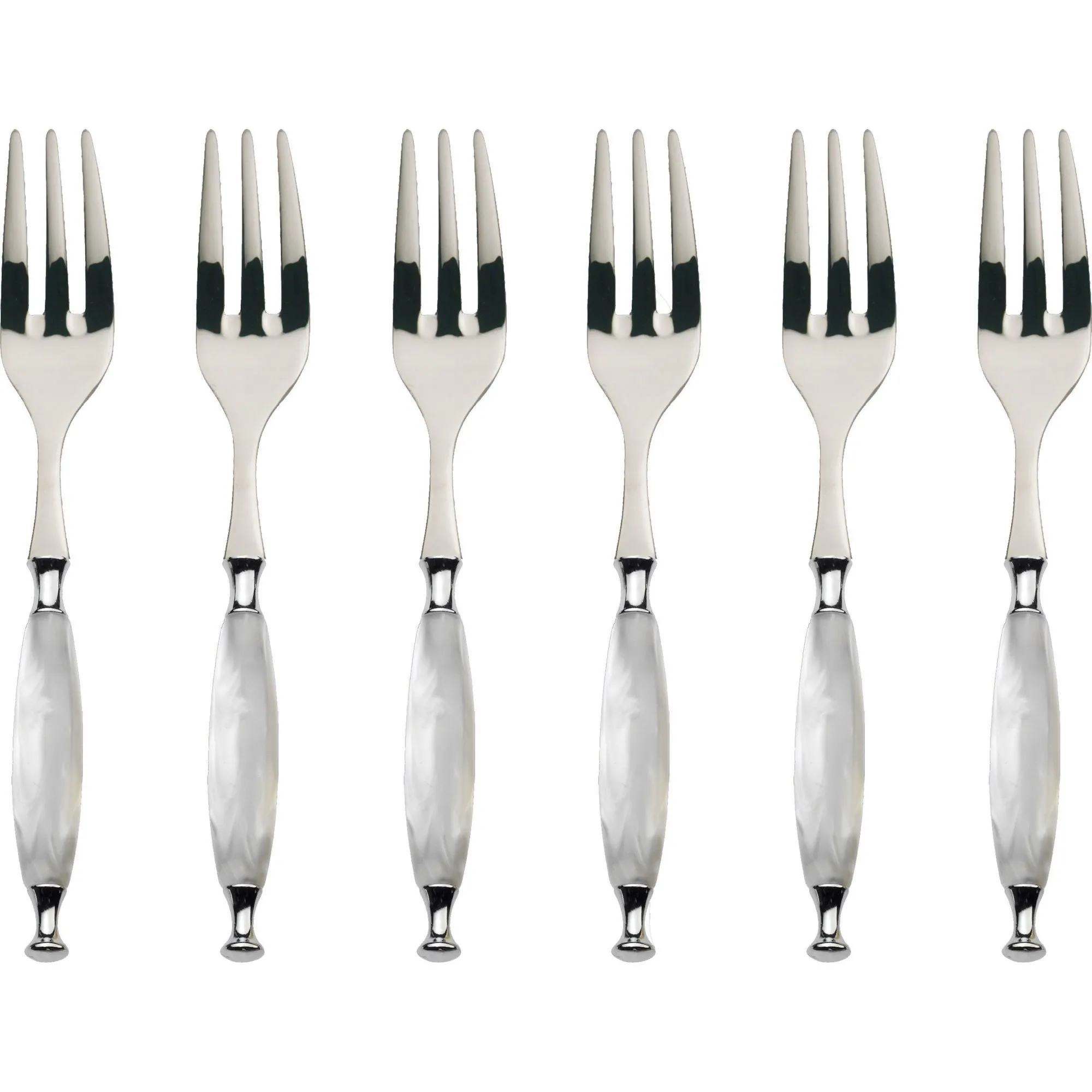 COUNTRY Biały - zestaw 6 widelczyków do ciasta w pudełku