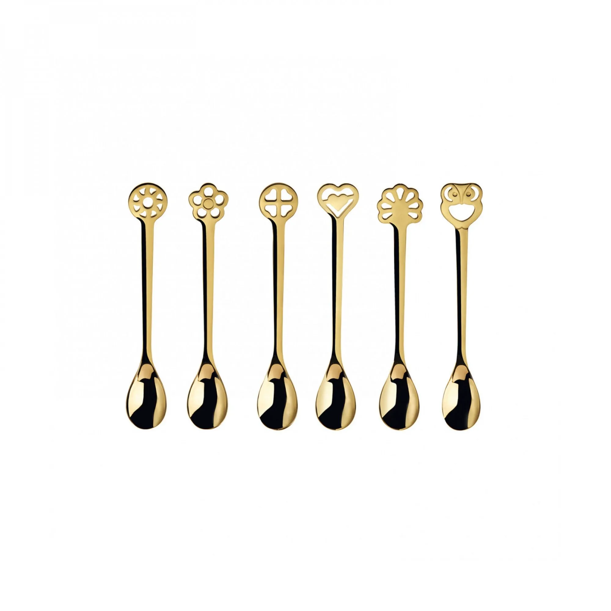 PORTAFORTUNA - zestaw 6 złotych łyżeczek pvd do kawy w pudełku