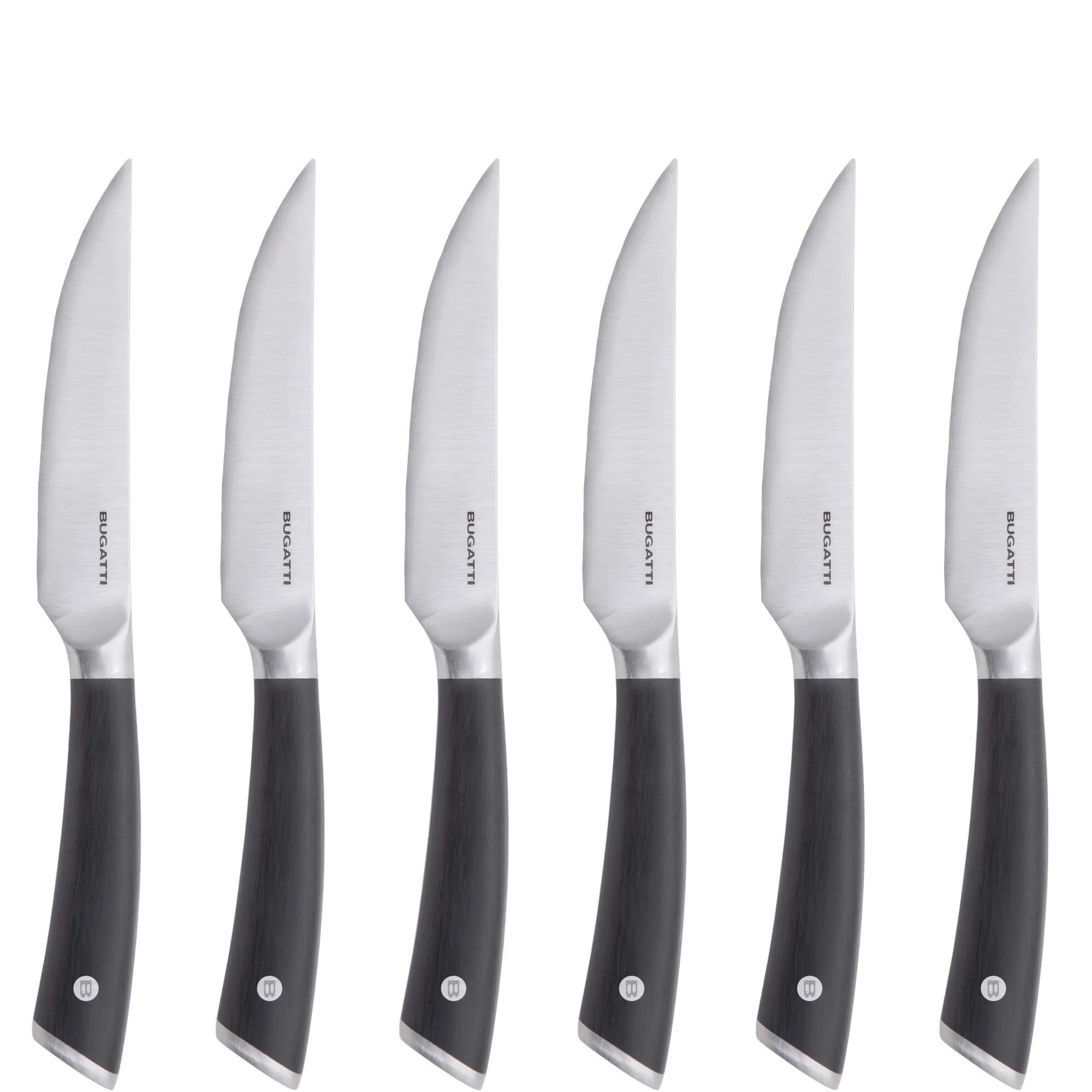 AUBERGE - zestaw 6 noży do steków z płaskim ostrzem w drewnianym opakowaniu