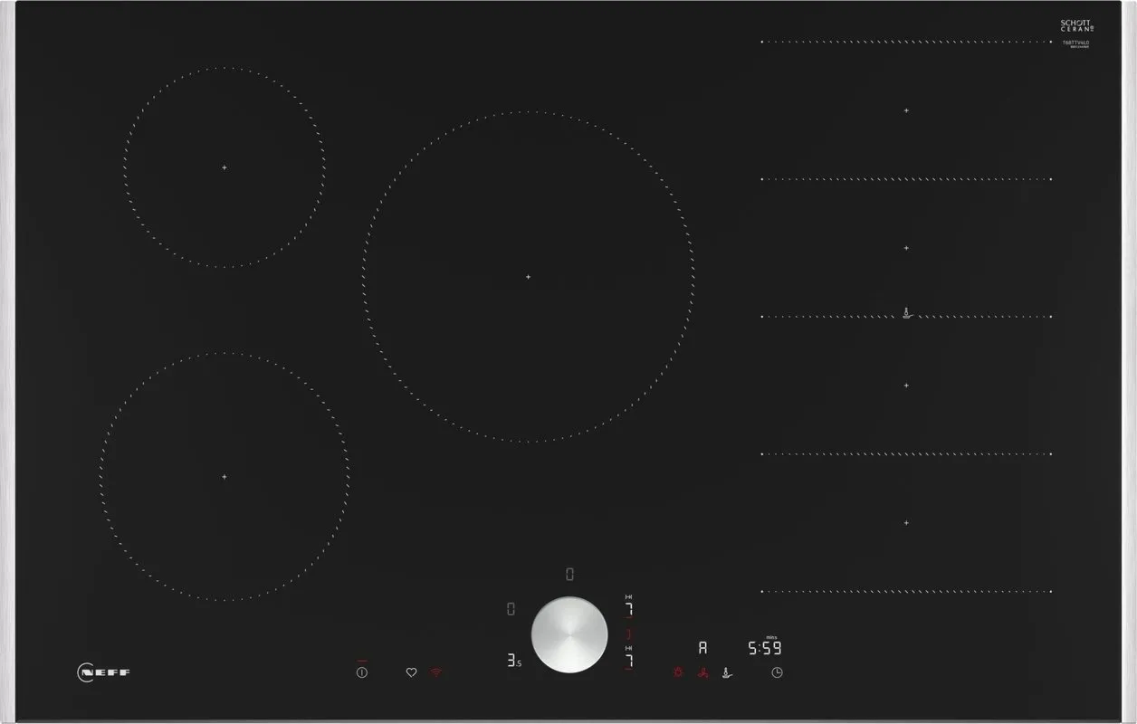 Neff T68TTV4L0 Płyta indukcyjna 80cm do zabudowy Twist Pad , Sterowanie okapem , Elastyczne pole
