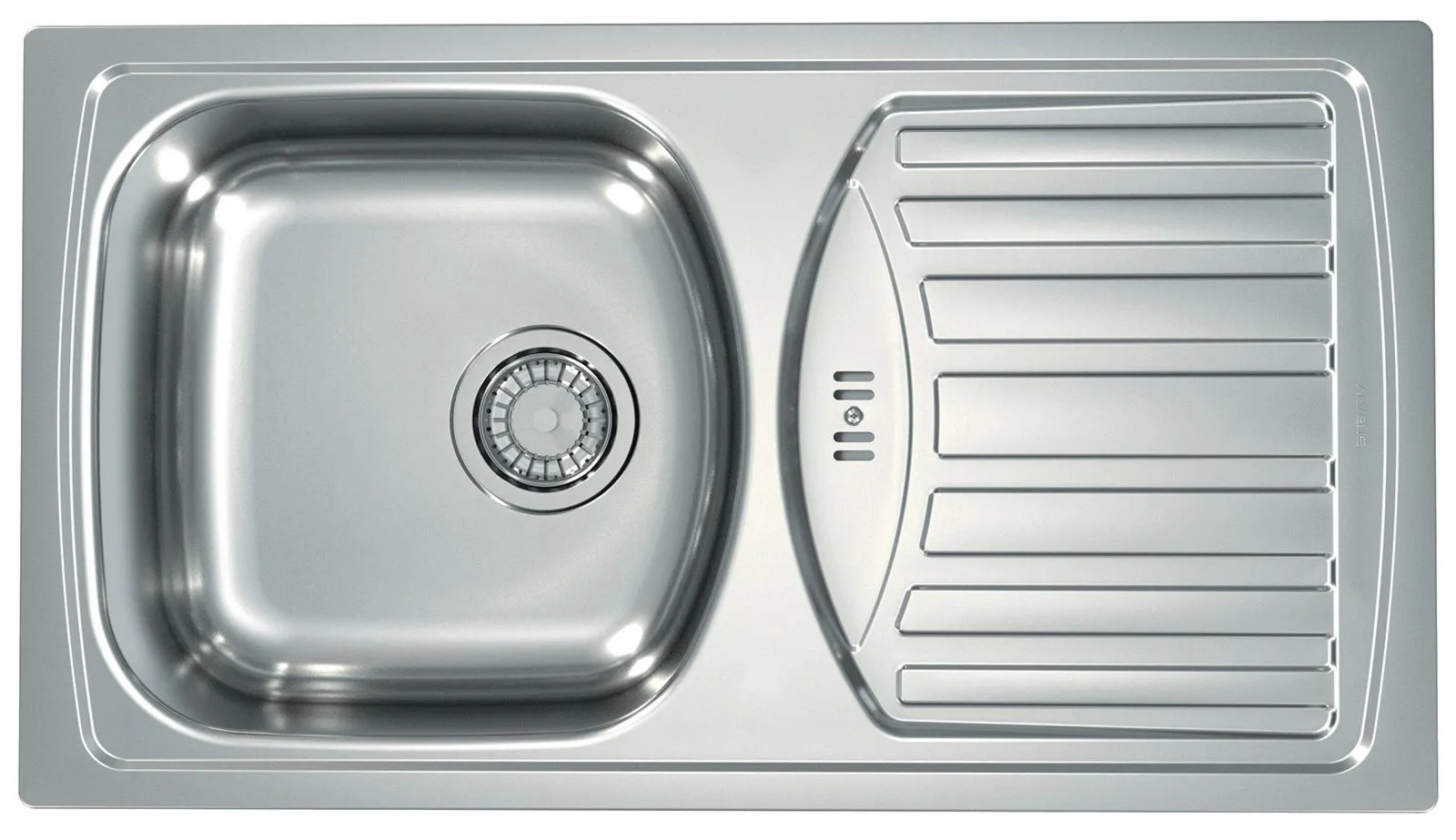 Alveus BASIC 150 SAT 78x43,5x1 fi 114 zlew wpuszczany + odpływ zatyczkowy z syfonem