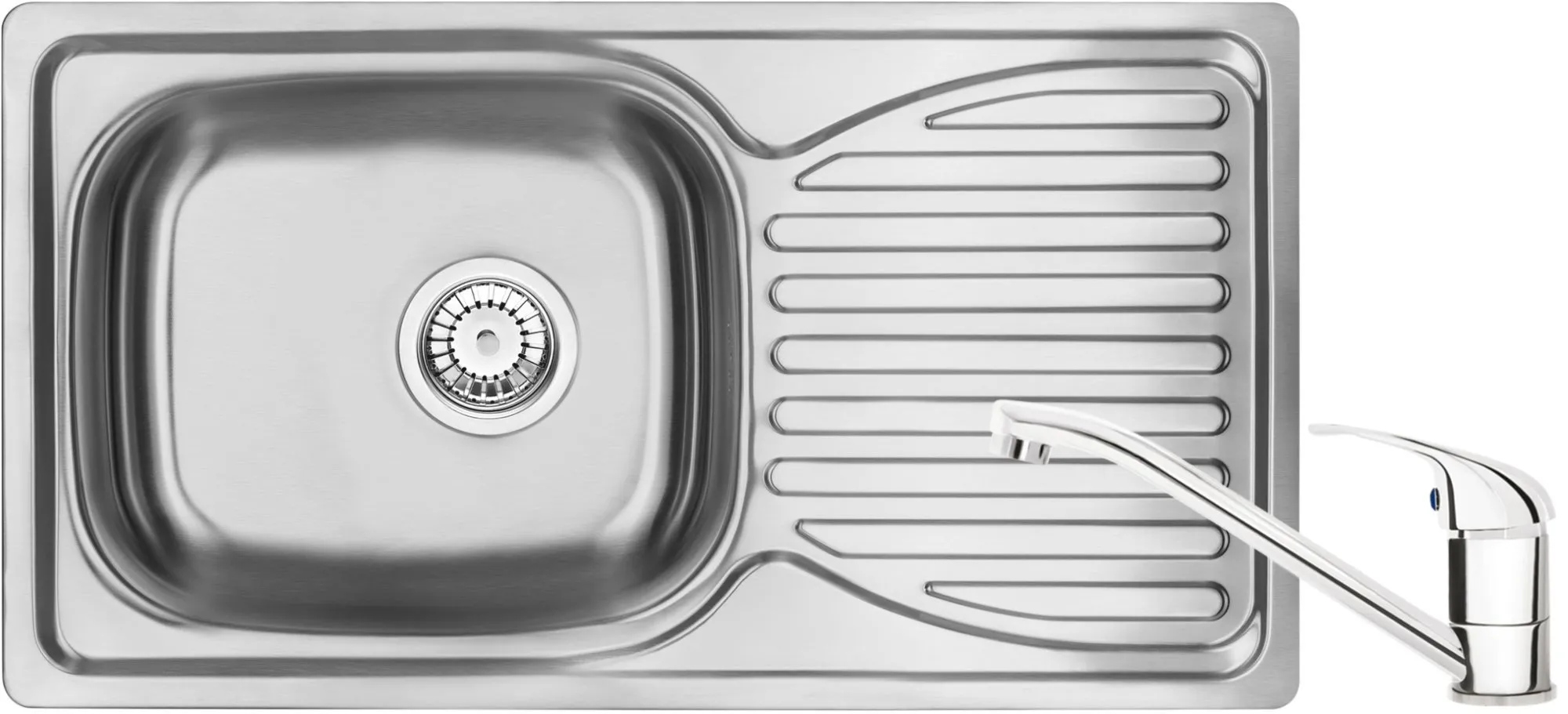 Deante Zlewozmywak stalowy z baterią 1-komorowy z ociekaczem