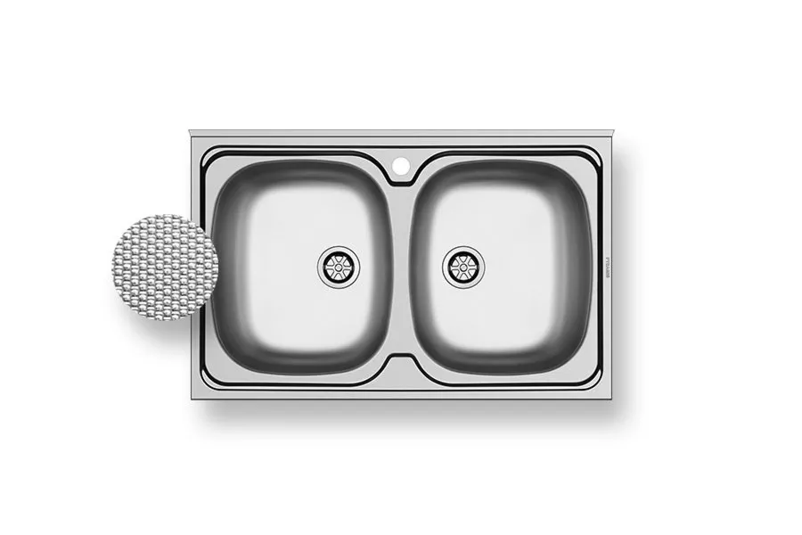 Pyramis Zlewozmywak INTL(80x50) 2B LEN (bez przelewu)