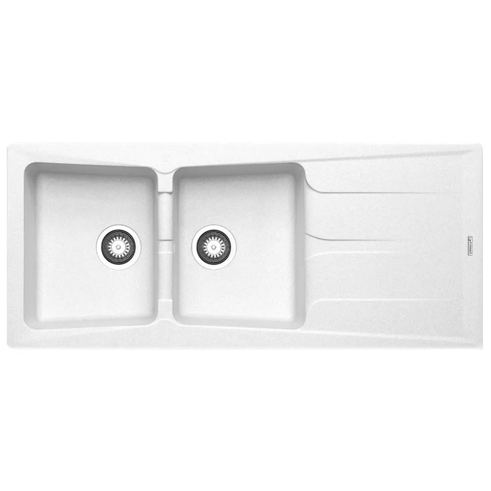 Pyramis Zlew. PETRA 116x50 2B 1D, granit biały