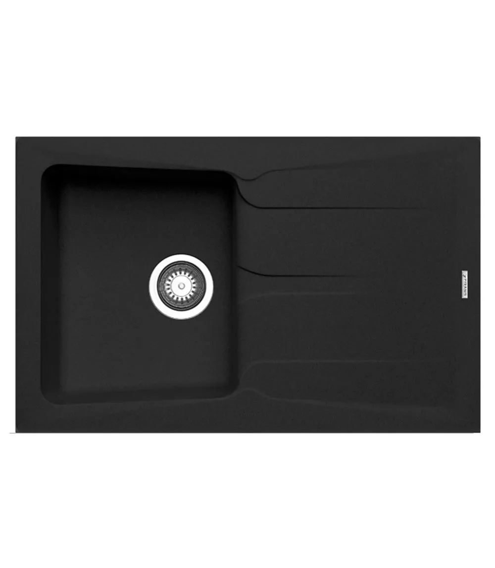 Pyramis Zlew. PETRA 79x50 1B 1D, granit czarny (03)