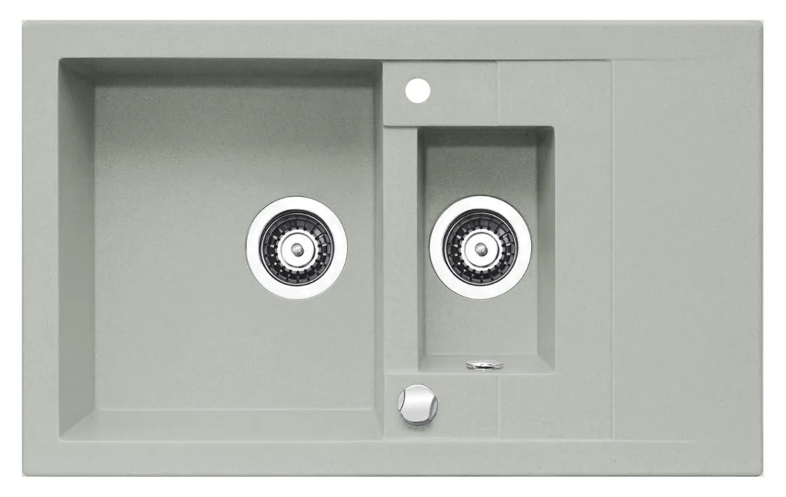 Pyramis Zlew. STUDIO 78x48 1 1/2B 1D granit metalic aluminium AS