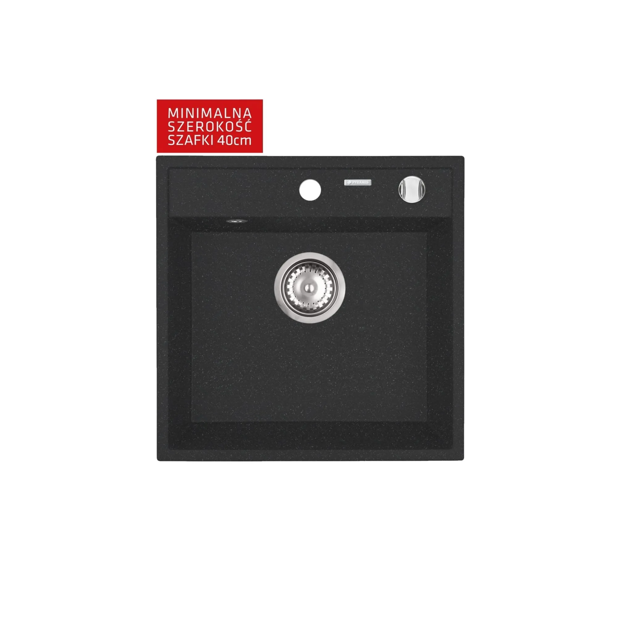Pyramis Zlew. CAMEA MINI (40x40) 1B czarny