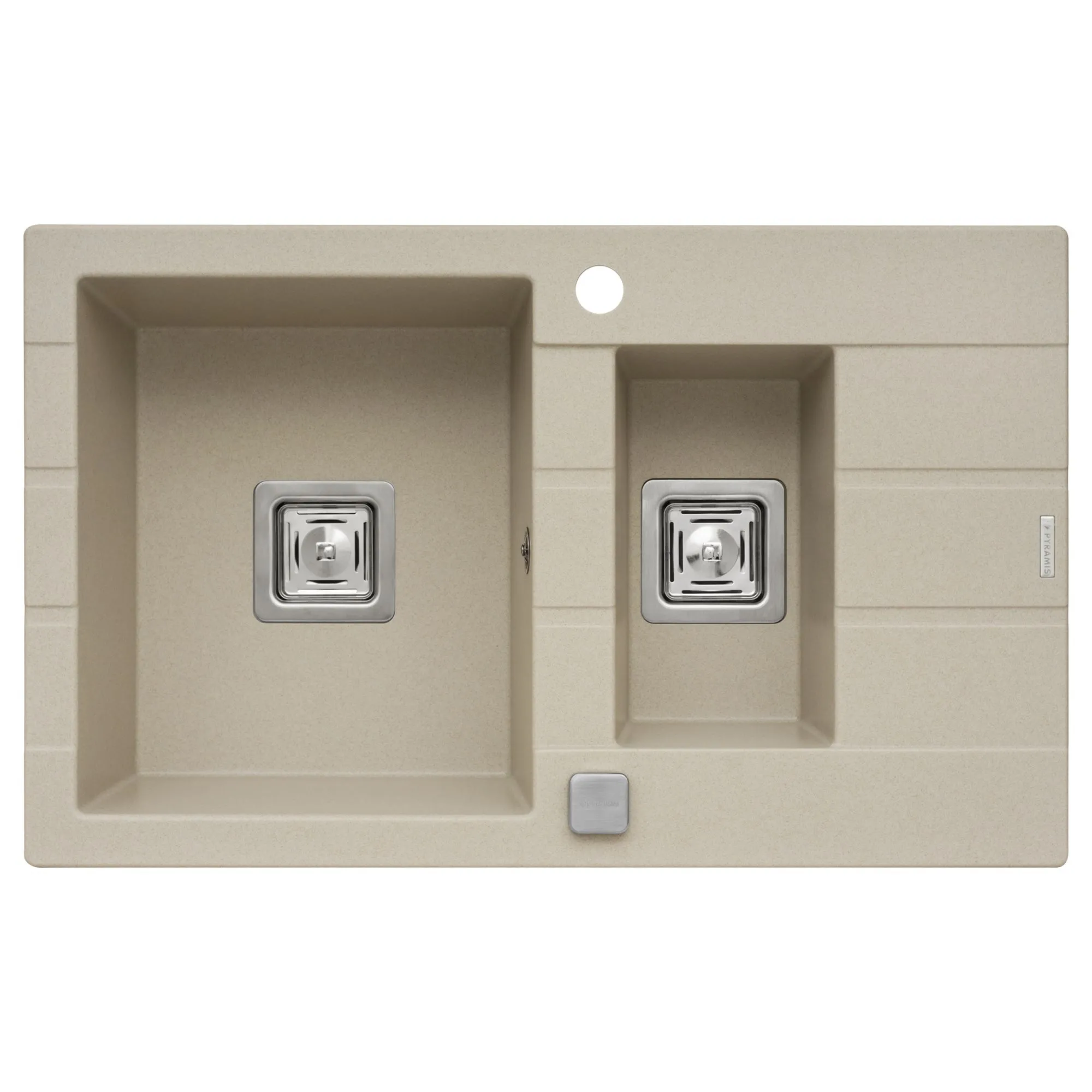 Pyramis Zlew. ARKADIA 78x48 11/2B 1D granit beż - piaskowy