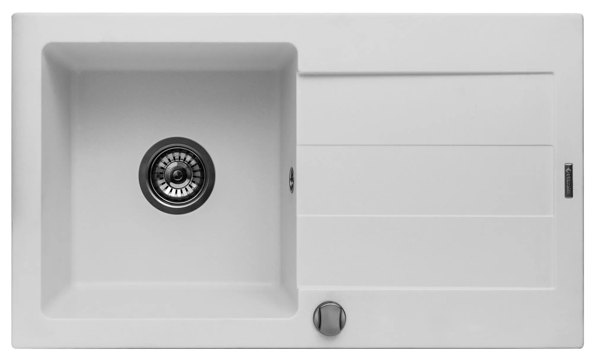 Pyramis Zlew. SPARTA 76x44 1B 1D biały polarny