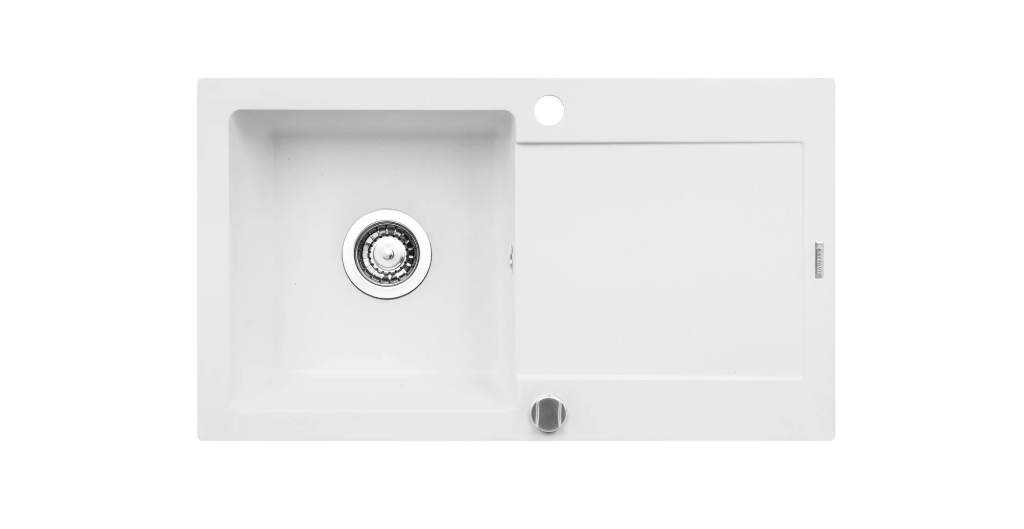 Pyramis Zlew. MIDO 76x44 1B 1D biały polarny