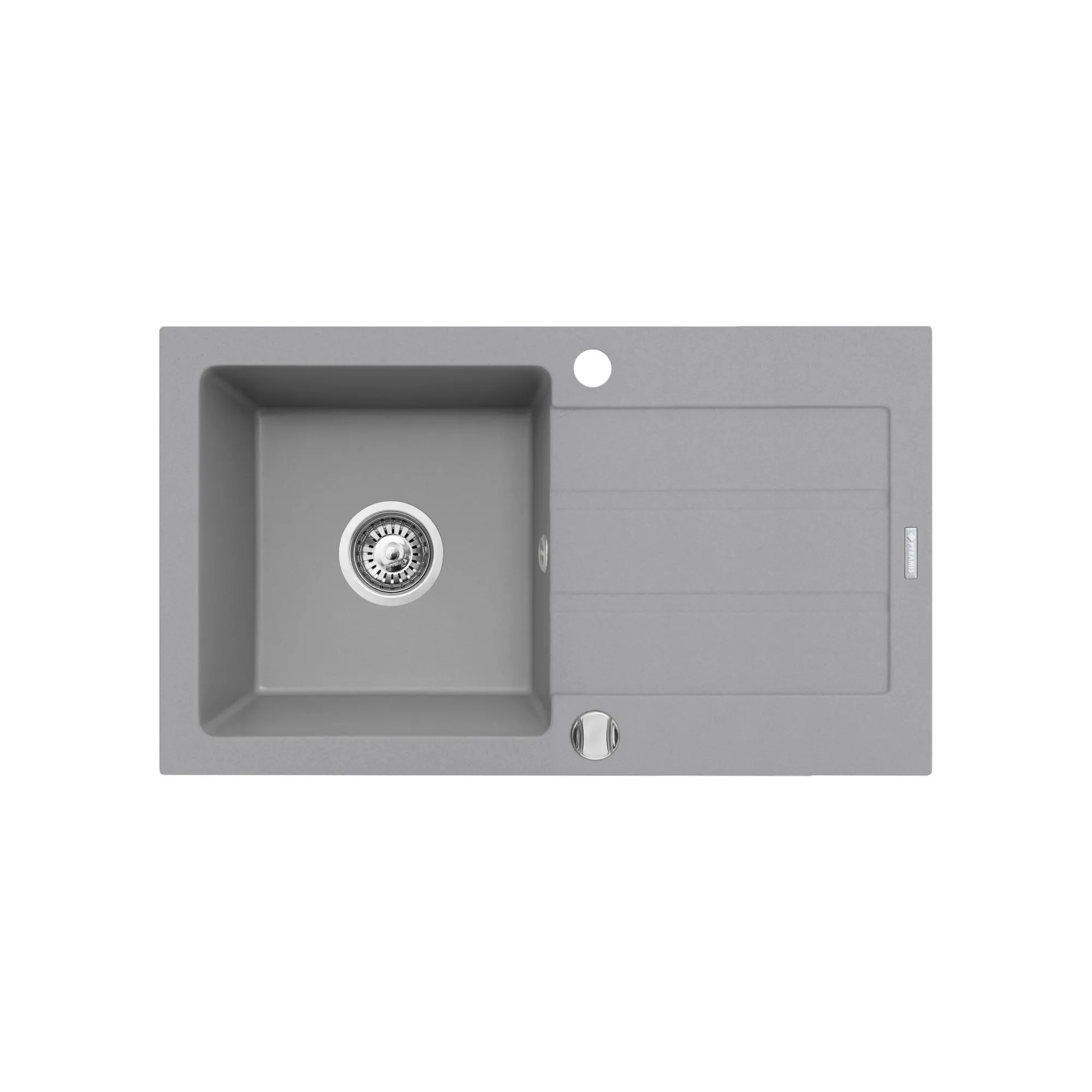 Pyramis Zlew. NEXT (76x44) 1B 1D szary beton