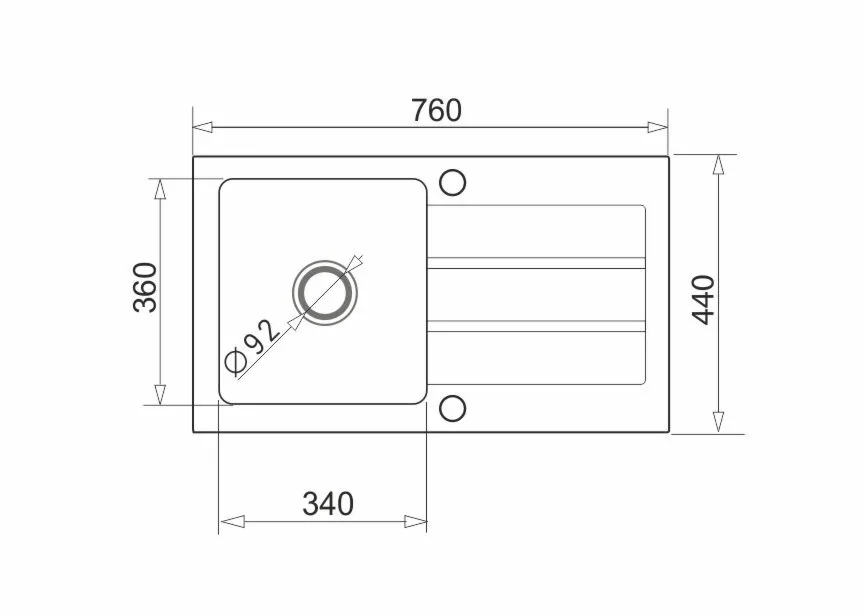 Pyramis Zlew. NEXT (76x44) 1B 1D biały polarny