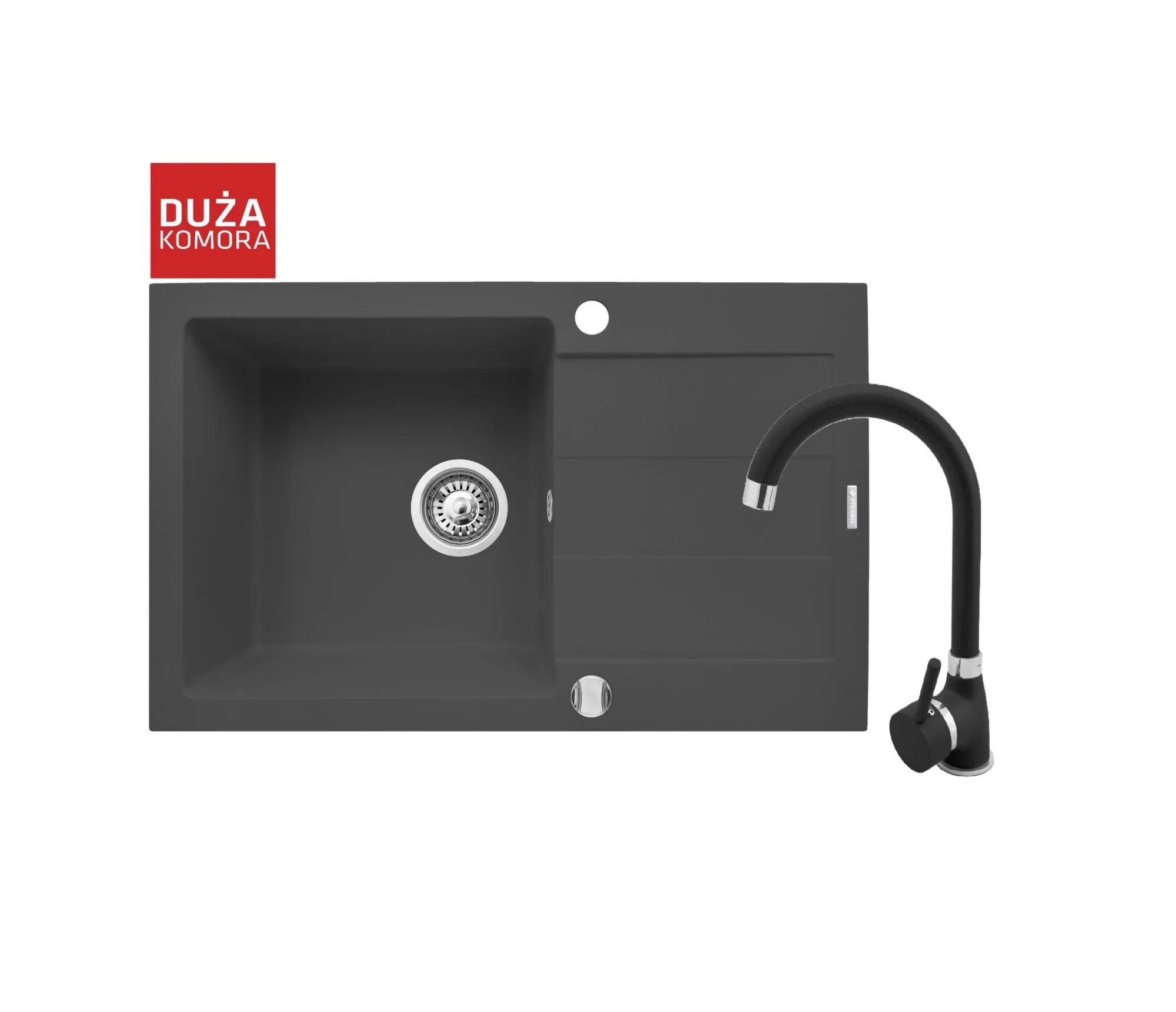 Pyramis Zlew. SPARTA PLUS (78x48) karbon + bateria BELLO