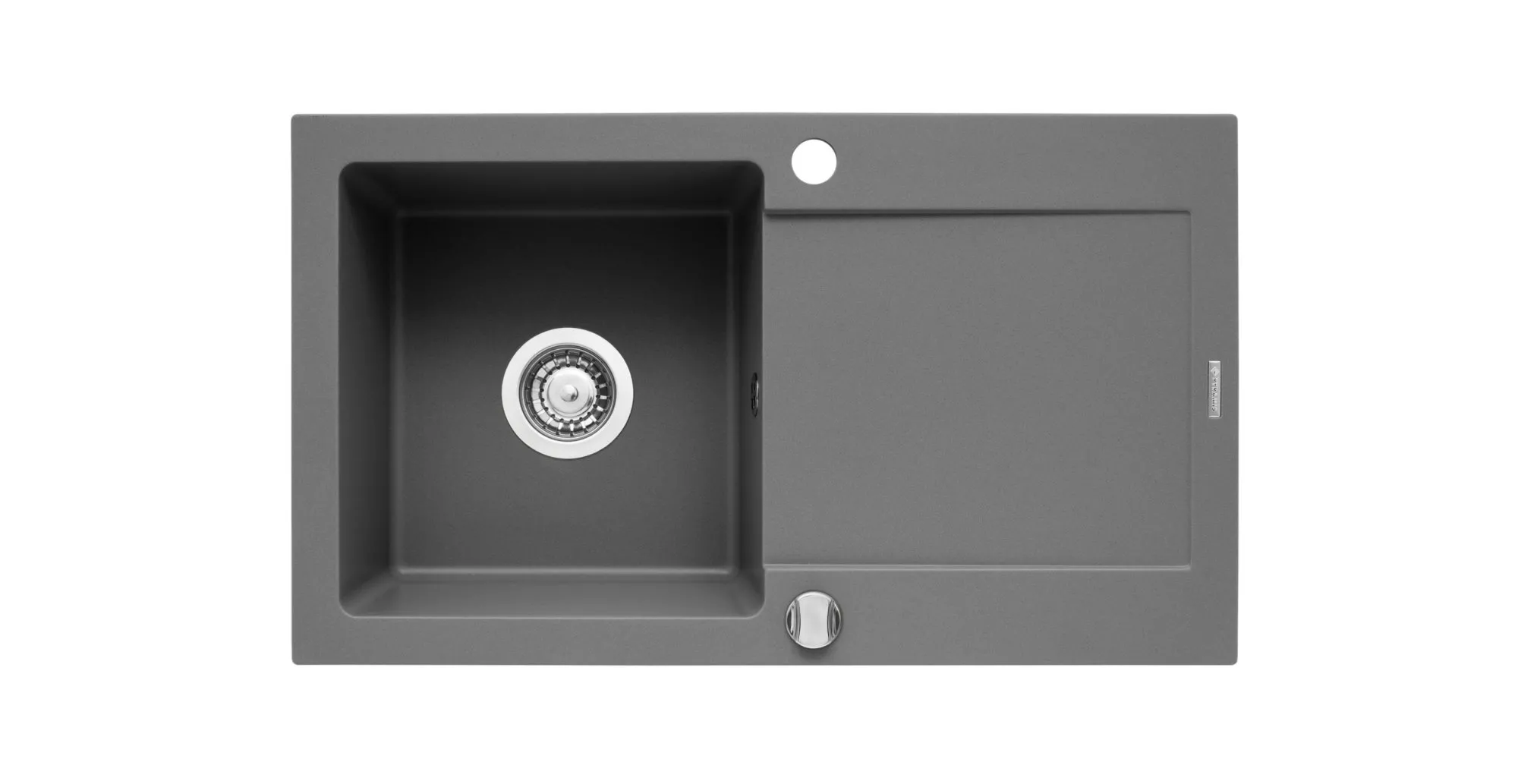 Pyramis Zlew. MIDO 76x44 1B 1D szary beton