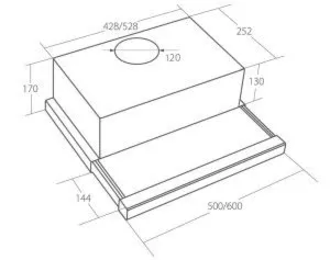 Pyramis Okap kuchenny wysuwany AKPY 50 cm
